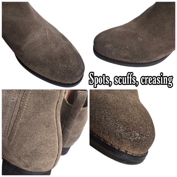 Size 8 Boots Jeffrey Campbell Warr Brown Suede Leather Ankle Boot Heeled Chelsea - Picture 6 of 10